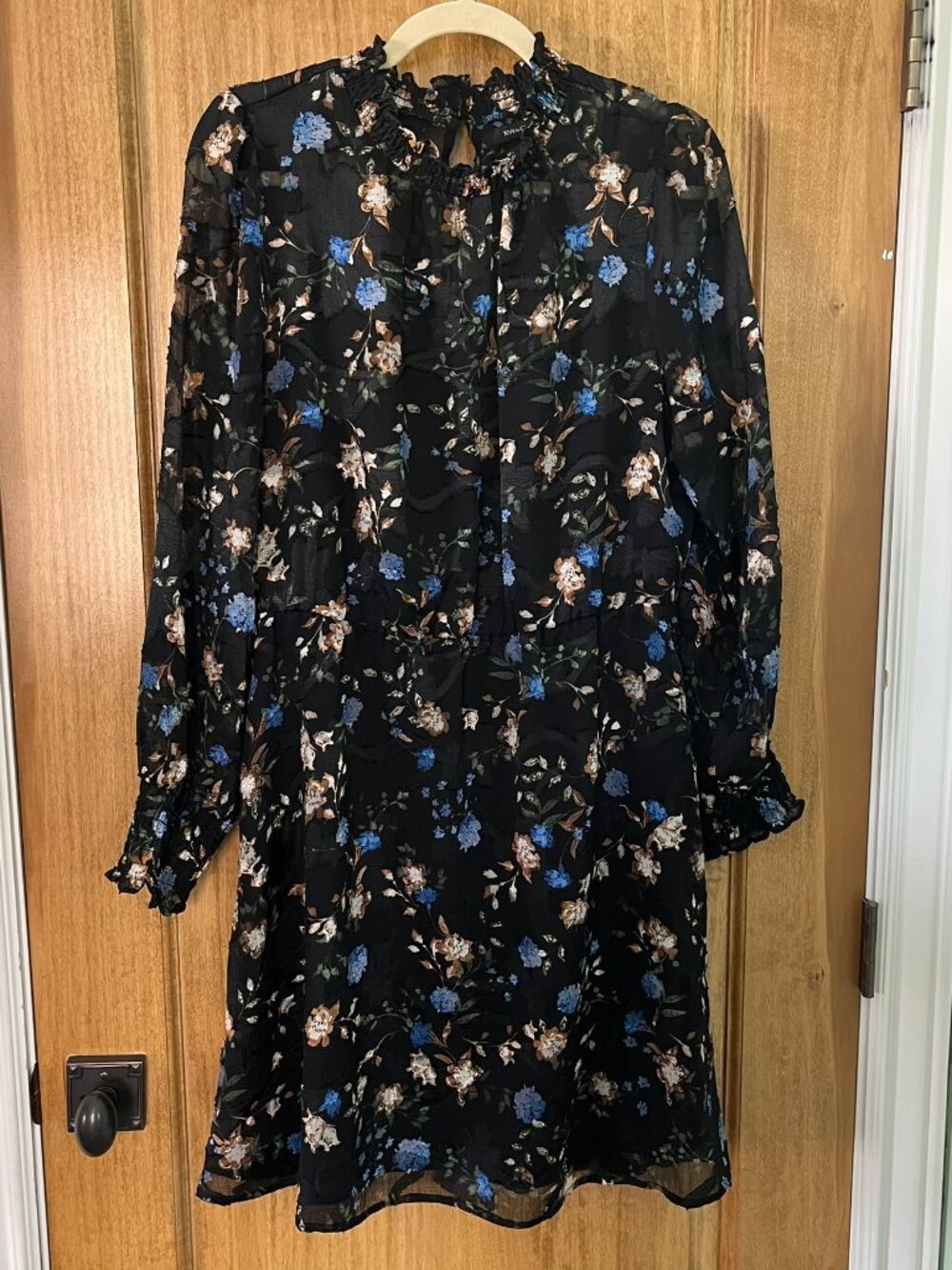 RW&CO. | Floral Smocked-Neck Mini Dress | Medium
